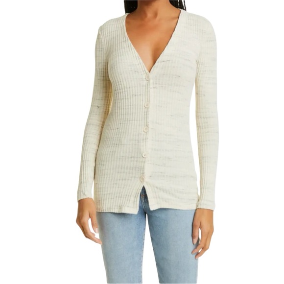 Monrow Cosmo Ribbed Button Down Cardigan - Picture 8 of 10